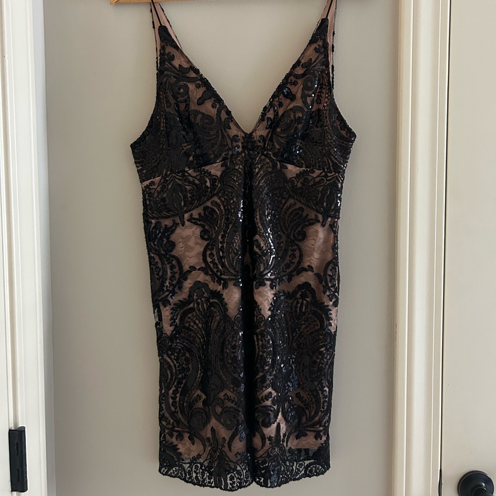 Free People black lace sequin dress